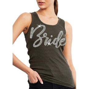 RhinestoneSash Bachelorette Party Outfits - Bride & Bridal Tank Tops - Bridesmaid, Maid of Honor Bridal Shower Shirts