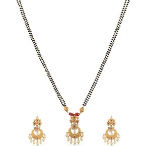 TARINIKA Antique Gold Plated Falgu Necklace set with Floral Design - Jewelry Set for Women Perfect for Ethnic Occasions | Traditional Indian Jewelry set | 1 Year Warranty*