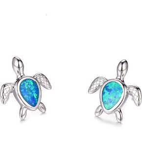 أقراط هيرموسا سلحفاة البحر للنساء على شكل حيوانات أقراط أوبال مجوهرات أقراط عيد ميلاد للهدايا in Kuwait