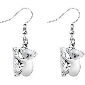 BAUNA Cute Animal Earrings Moose Squirrel Earrings Zebra Koala Jewelry for Women Deer Antler Pendant Giraffe Gifts