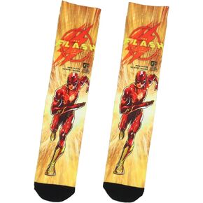Bioworld DC Comics Men's The Flash Saving The Future and Past Sublimated Crew Socks