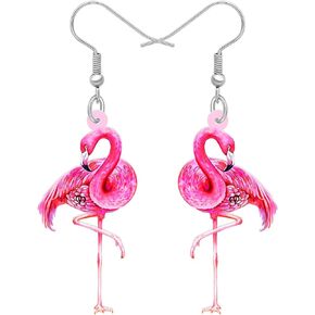 Acrylic Flamingo Earrings Dangle Red Bird Jewelry Flamingo Gifts for Women Girls Charms Statement Earrings