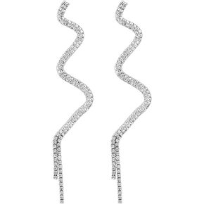 FUTIMELY Punk Long Snake Serpent Drop Dangle Earring for Women Girls,Vintage 14K Gold Silver Plated Rhinestone Animal Earring Fashion Personalized Jewelry