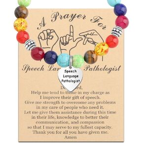 WSNANG Speech Therapist Gift Speech Language Pathologist Prayer Bracelet SLP Graduation Gift Speech Psychology Gift Appreciation Gift