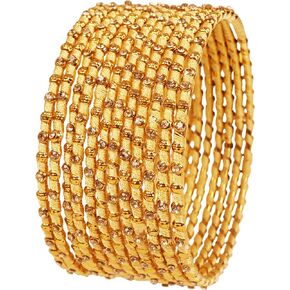 Touchstone Silken Thread Bangle Collection Indian Bollywood Filigree Hand Woven Faux Silk Thread Designer Jewelry Bangle Bracelets In Antique Gold Tone For Women.