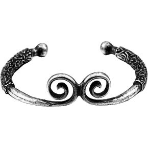 Unisex Vintage Stainless Steel Sun Wukong Buddhist Tightening Spell Open Bangle Cloud Engraved