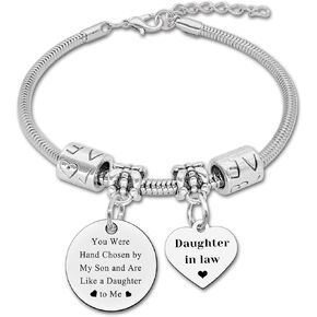 DlaeKua Daughter in Law Gift from Mother in Law Jewelry Bracelet for Women Bride Gift for Daughter in Law On Wedding Day Inspirational Birthday Christmas Gifts for Daughter in Law from Father in Law