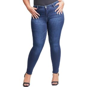 YMI Women's Plus Size Hyperdenim Super Stretchy Skinny Jeans