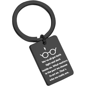 FUSTMW Movie Quote Keychian Black Inspire Gift We've All Got Both Light and Dark