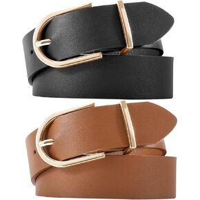 أحزمة جلدية نسائية من TRIWORKS لفستان الجينز وأحزمة خصر من الجلد الصناعي الناعم مع إبزيم معدني in Kuwait