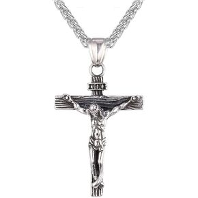 Crucifix Pendant Necklace Chain - Vintage Christian Catholic [Roman Empire Gothic Style]