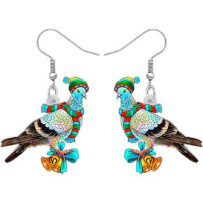 DALANE Christmas Acrylic Anime Pigeon Earrings Dangle Drop Bird Animals Jewelry Funny Gifts for Women Girls Kids Party Favors Charms