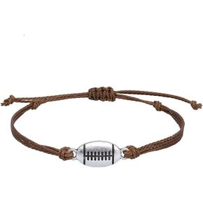 Football Volleyball Baseball Rugby Basketball Bracelet Waterproof Wax Thread Woven Adjustable Rope Bracelets for Women Men Sport Fans Jewelry