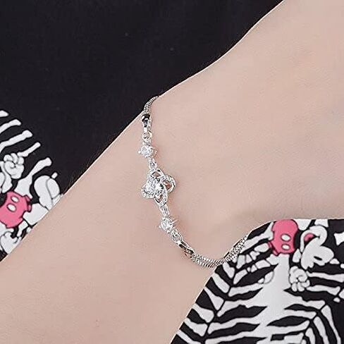 HOMTREE Sterling Silver Bracelets for Women, Four-leaf Clover Women's Bracelet Perfect Valentines Day Gifts for Wife/Girlfriend/Mom in Saudi Arabia