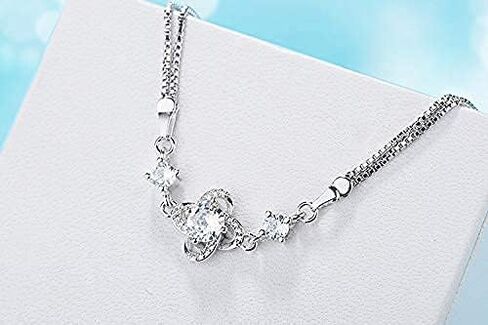 HOMTREE Sterling Silver Bracelets for Women, Four-leaf Clover Women's Bracelet Perfect Valentines Day Gifts for Wife/Girlfriend/Mom in Saudi Arabia