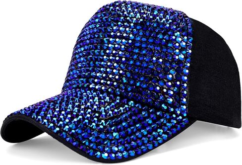Women's Men's Studded Rhinestone Baseball Cap Adjustable Bling Sports Casual Fashion Sun Hat Dad Trucker Hat in Saudi Arabia