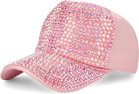 Women's Men's Studded Rhinestone Baseball Cap Adjustable Bling Sports Casual Fashion Sun Hat Dad Trucker Hat in Saudi Arabia