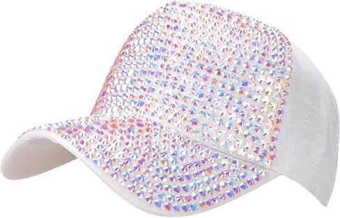 Women's Men's Studded Rhinestone Baseball Cap Adjustable Bling Sports Casual Fashion Sun Hat Dad Trucker Hat in Kuwait