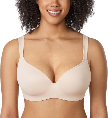 DELIMIRA Women's Full Coverage Balconette Tshirt Underwire Lightly Lined Bras in Saudi Arabia