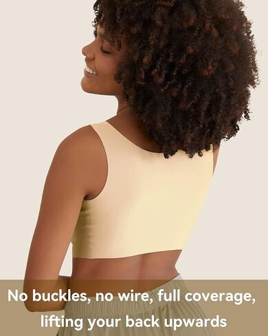 Niidor Women's Seamless Bra Invisible Wireless Bras Soft Comfy Daily Bra Wirefree T-Shirt Bra with Removable Pads in Kuwait