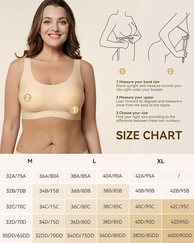 Niidor Women's Seamless Bra Invisible Wireless Bras Soft Comfy Daily Bra Wirefree T-Shirt Bra with Removable Pads in Kuwait