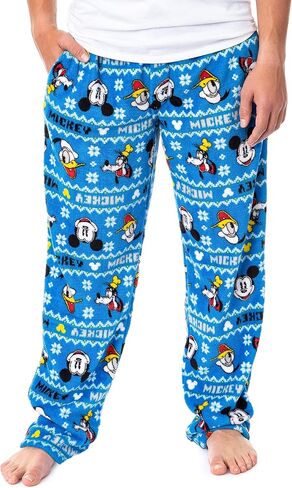 Disney Men's Mickey Mouse Goofy Donald Fair Isle Pajama Pants Big And Tall in Saudi Arabia
