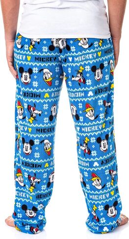 Disney Men's Mickey Mouse Goofy Donald Fair Isle Pajama Pants Big And Tall in Saudi Arabia