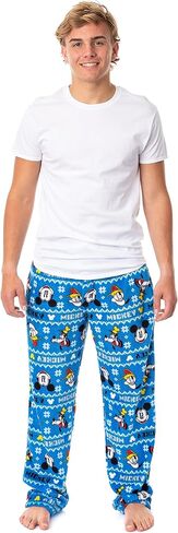 Disney Men's Mickey Mouse Goofy Donald Fair Isle Pajama Pants Big And Tall in Saudi Arabia