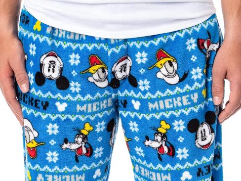 Disney Men's Mickey Mouse Goofy Donald Fair Isle Pajama Pants Big And Tall in Saudi Arabia