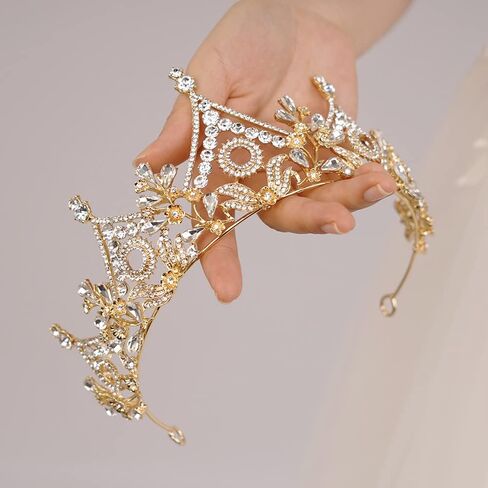 Wedding Tiara for Bride Tiara Queen Crown for Women Crystal Pearl Tiara Hair Accessories for Pageant Birthday Prom in Saudi Arabia