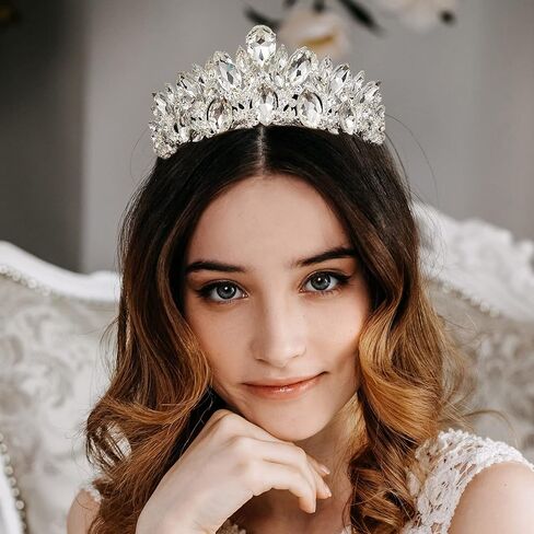 تاج الزفاف للنساء من AW BRIDAL، إكسسوارات شعر الزفاف على شكل تاج الأميرة in Kuwait