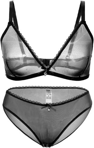 varsmiss Women Mesh Unlined Underwear Seamless Bra and Panty Set Breathable Wire-Free Lingerie Set in Saudi Arabia