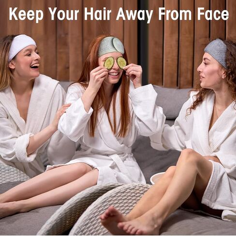 Giegxin 25 Pcs Spa Headbands Bulk Facial Makeup Hair Wrap Bath Shower Adjustable Double Layer Coral Fleece with Hook and Loop (Multicolor) in Saudi Arabia