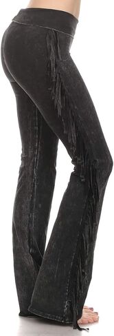 T PARTY Women's Fringe Leg Mineral Wash Yoga Pants in Saudi Arabia