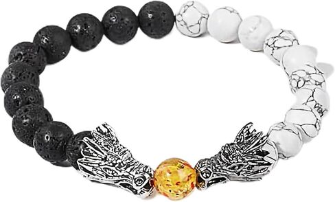 New Korbah Genuine Zen Fusion: Volcanic Rock White Turquoise Citrine Topaz Dragon Bracelet - Perfect for Yoga and Special Occasion Gifting, and Christmas Celebration in Saudi Arabia