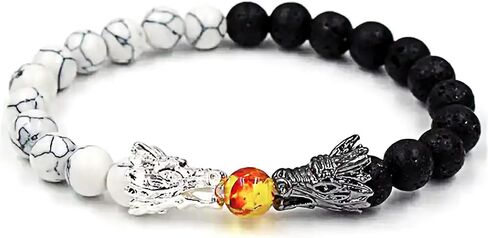 New Korbah Genuine Zen Fusion: Volcanic Rock White Turquoise Citrine Topaz Dragon Bracelet - Perfect for Yoga and Special Occasion Gifting, and Christmas Celebration in Saudi Arabia