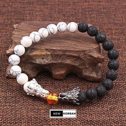 New Korbah Genuine Zen Fusion: Volcanic Rock White Turquoise Citrine Topaz Dragon Bracelet - Perfect for Yoga and Special Occasion Gifting, and Christmas Celebration in Saudi Arabia