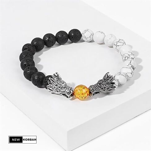 New Korbah Genuine Zen Fusion: Volcanic Rock White Turquoise Citrine Topaz Dragon Bracelet - Perfect for Yoga and Special Occasion Gifting, and Christmas Celebration in Saudi Arabia