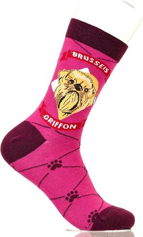 Brussels Griffon, Fancy Colorful Cotton Comfy Novelty Funny Dress Socks Unisex, PETS Patterned Cool Design Gift, Women's 10-12.5, Men's 8.5-13, Unisex 41-46 in Saudi Arabia