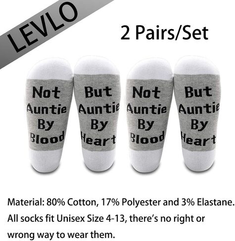 LEVLO Uncle Aunt in Law Gifts Not Auntie/Uncle By Blood But Auntie/Uncle By Heart Socks Uncle Aunt Birthday Gifts in Saudi Arabia