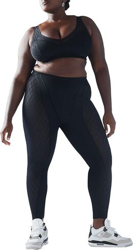 Savage X, Womens, Peak Performance High-Waist Mesh Legging, Black Caviar, 2X in Kuwait
