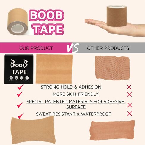 Conippletti Boob Tape, Breast Tape for Push up & Shape, Breathable Boobtape Bra Tape Body Tape for Large Breasts 1 Pack, Nude in Saudi Arabia
