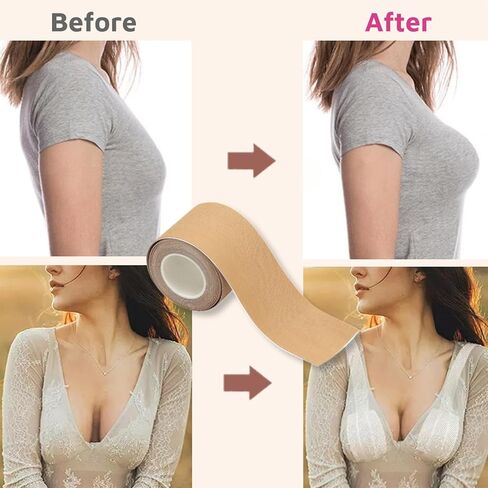 Conippletti Boob Tape, Breast Tape for Push up & Shape, Breathable Boobtape Bra Tape Body Tape for Large Breasts 1 Pack, Nude in Saudi Arabia