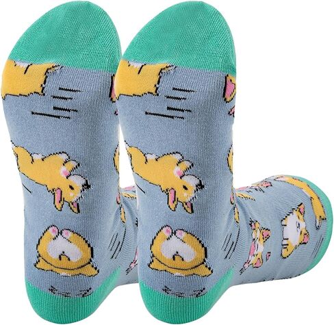 Cute Corgi Socks, Corgi Socs, Corgi Gifts for Corgi Lovers, Corgi Funny Gifts, Corgi Birthday Gifts for Women, Funny Corgi Gifts for Women Men, Universal Fit, Animal Cotton Socks in Saudi Arabia