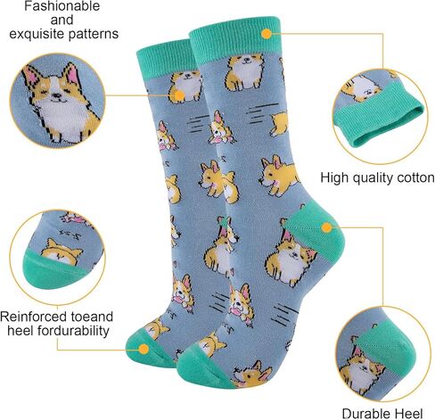 Cute Corgi Socks, Corgi Socs, Corgi Gifts for Corgi Lovers, Corgi Funny Gifts, Corgi Birthday Gifts for Women, Funny Corgi Gifts for Women Men, Universal Fit, Animal Cotton Socks in Saudi Arabia