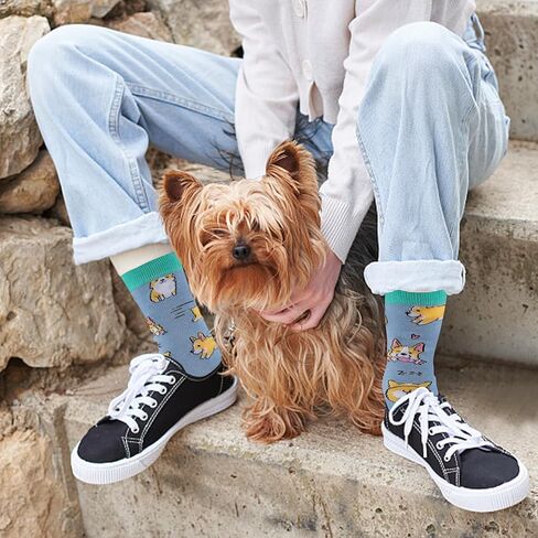 Cute Corgi Socks, Corgi Socs, Corgi Gifts for Corgi Lovers, Corgi Funny Gifts, Corgi Birthday Gifts for Women, Funny Corgi Gifts for Women Men, Universal Fit, Animal Cotton Socks in Saudi Arabia