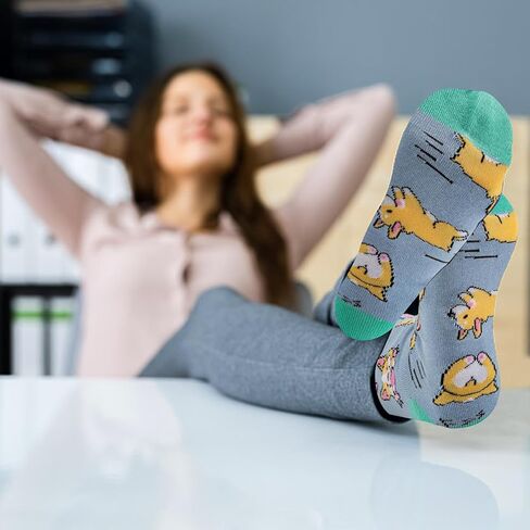 Cute Corgi Socks, Corgi Socs, Corgi Gifts for Corgi Lovers, Corgi Funny Gifts, Corgi Birthday Gifts for Women, Funny Corgi Gifts for Women Men, Universal Fit, Animal Cotton Socks in Saudi Arabia