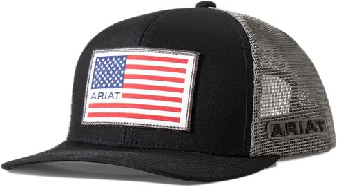 ARIAT Mens American Flag Patch Black Cap in Saudi Arabia