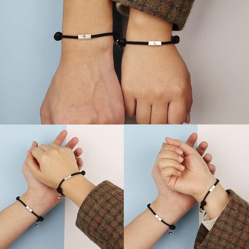 thunaraz 100 لغة مطابقة قلادة أساور للأزواج الشمس والقمر قلادة الإسقاط الأزواج أساور العلاقة أفضل صديق أساور الأزواج المجوهرات in Kuwait