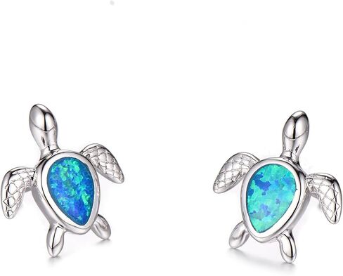 أقراط هيرموسا سلحفاة البحر للنساء على شكل حيوانات أقراط أوبال مجوهرات أقراط عيد ميلاد للهدايا in Kuwait